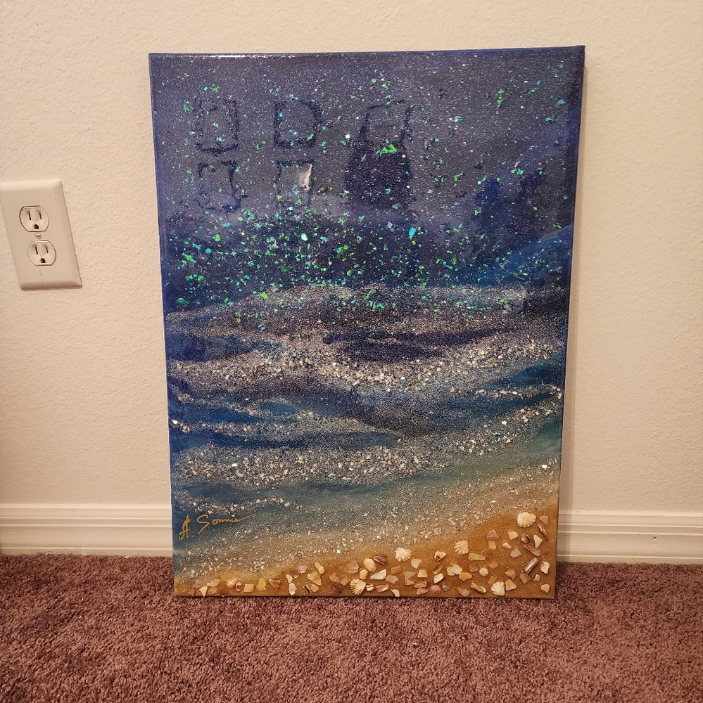 Original Crystal resin hand painted wall art